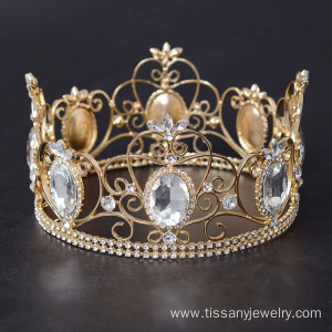 Gold Beauty Queen Full Round Crown